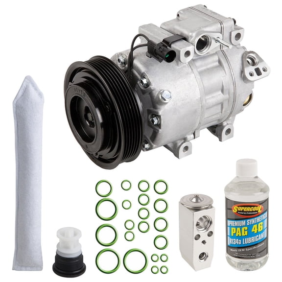 AC Compressor & A/C Kit For Hyundai Sonata & Azera - Includes Drier, Expansion Valve, PAG Oil & O-Ring Seals - BuyAutoParts