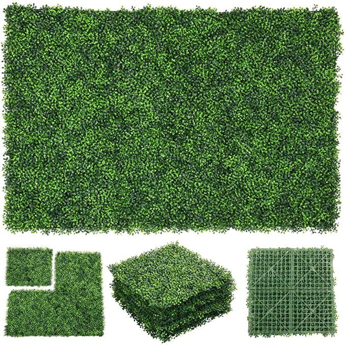 10" x 10" Artificial Boxwood Hedge Panels 24PCS Artificial Boxwood
