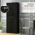 thumbnail image 3 of Resenkos 71" Kitchen Cabinet with Drawer and Adjustable Shelf, Freestanding Tall Kitchen Pantry, Distressed Black, 3 of 7