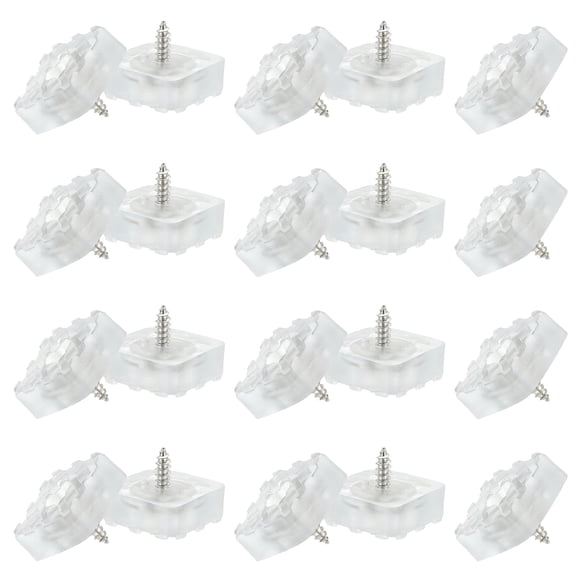0.9 Inch Screw-On Rubber Feet for Furniture, 20 Pcs Non Slip Pads for Hardwood Floor, Clear