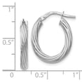 thumbnail image 2 of Leslie's 14k White Gold Twisted Oval Hoop Earrings, 2 of 2