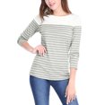 thumbnail image 1 of CamiseDe ManLarPaMujer bloque de colorrayas triple color simple Gris claro L, 1 of 7