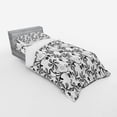 thumbnail image 3 of Ambesonne Floral Bedding Set 4 Pcs, Monochrome Doodle Plants, Queen, Black White, 3 of 3