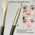 thumbnail image 7 of 2 Pcs Nose Makeup Brushes Sickle Shape Ergonomic Bevel Soft Bristle Smudge Makeup Lightweight Wooden Handle Contour Brushes Beauty Tools, 7 of 7