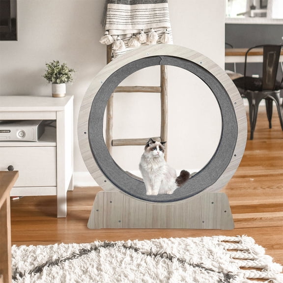 VERDANVERSE Durable Grey Cat Running Wheel Mat for Silent Exercise and Easy Cutting