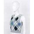 thumbnail image 4 of HULIJA Women's Fashion Argyle Plaid Knitted Vest Sweater Vintage Sleeveless Waistcoat Chic Tops Grey L, 4 of 7