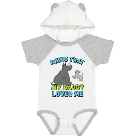 

Inktastic Rhino That My Daddy Loves Me with Cute Rhinos Gift Baby Boy or Baby Girl Bodysuit