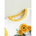 thumbnail image 5 of Bagilaanoe 2pcs Toddler Baby Girl Long Pants Set Sunflower Print Short Sleeve T-shirts Tops + Flare Trousers 6M 12M 18M 24M 3T Kids Casual Outfits, 5 of 8