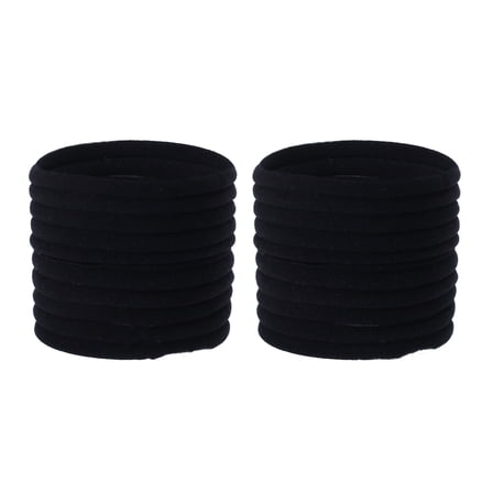 Designice 20 Pcs Hair Ties, Soft and Elastic Hairbands, No-Crease Thick Hair Ties, Perfect for Headbands for Women,Black