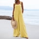 thumbnail image 1 of ICHUANYI ClearanceFashion Women Casual Cold Shoulder Jumpsuit Solid Button Suspender Jumpsuits Wide Pocket Leg Pant(Yellow, XXL) ICHUANYI WER20232080502722, 1 of 8