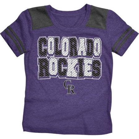 MLB Colorado Rockies Girls Short Sleeve Team Color Graphic Tee