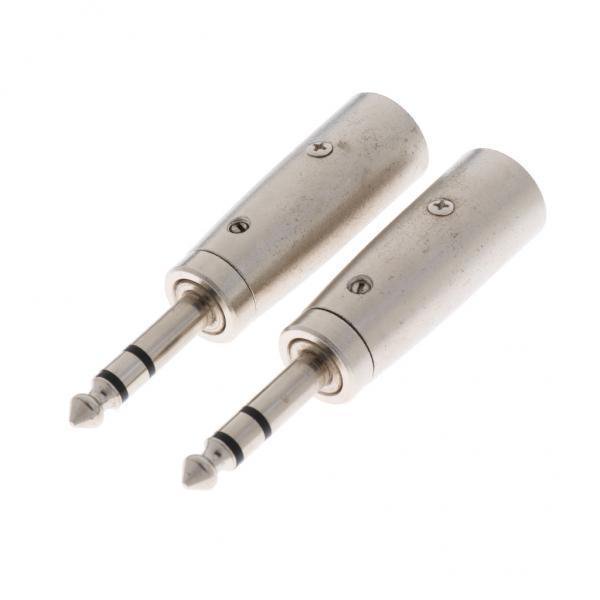 2x2PCS 1/4 "6,35 Mm Conector Macho Estéreo a Macho de 3 Pines - Adaptador de Micrófono de Cable de Audio 2 piezas