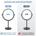 thumbnail image 2 of Large Size Tabletop Makeup Mirror with Magnification, 9-Inch Double-Sided 360° Swivel Free Standing Vanity Mirror, 1X/10X Magnifying Mirror with Stand for Bathroom & Bedroom, Matte Black, No Light, 2 of 7