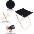 thumbnail image 5 of Taburete plegable portátil Mini taburetes de camping Asiento plegable Silla ultraligera de aluminio con bolsa de almacenamiento para senderismo, viajes, pesca, barbacoa, picnic, negro, 5 of 5
