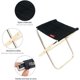 thumbnail image 5 of Taburete plegable portátil, mini taburete para acampar, asiento plegable de aluminio, silla ultraligera con bolsa de almacenamiento para senderismo, viajes, pesca, barbacoa, picnic, color negro, 5 of 5