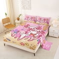 thumbnail image 2 of Manfei Underwater Friends Bed Sheets,Cute Axolotl Full Size Sheets For Girls,Pink,4 Pieces,1 Flat Sheet,1 Fitted Sheet and 2 Pillowcases, 2 of 7