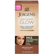 Jergens Natural Glow Daily Facial Moisturizer SPF 20, Medium To Tan Skin Tones 2 oz (Pack of 4)