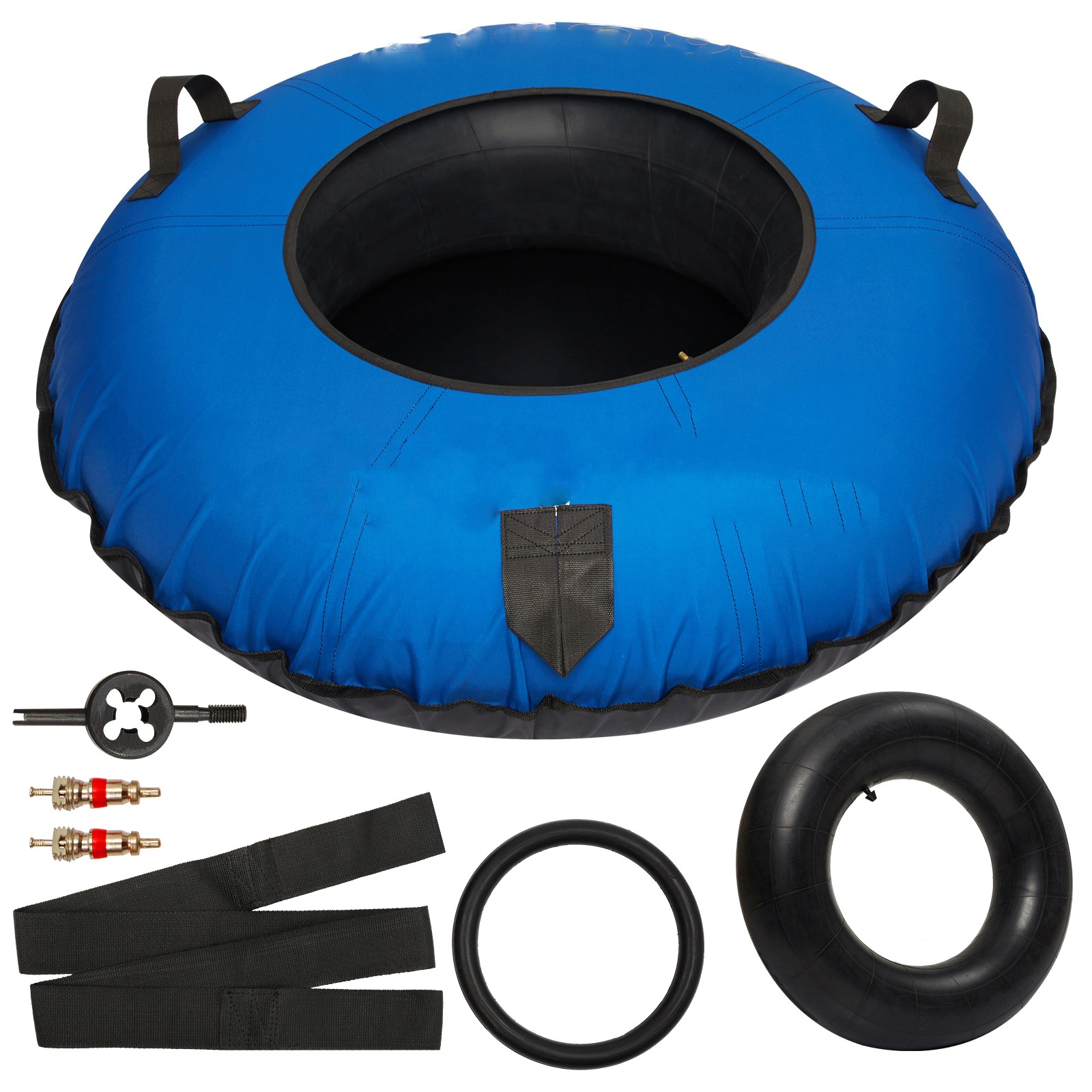 44"Snow Tube Heavy Duty Inflatable Large Snow Sled for Kids and Adults, Towable Sledding Tube