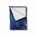 thumbnail image 2 of Moon Soft Flannel Fleece Throw Blanket, Northern Imagery Aurora Borealis Wolf Forest Starry Night, Cozy Plush for Indoor and Outdoor Use, 70" x 90", Indigo Aqua Magenta, by Ambesonne, 2 of 6