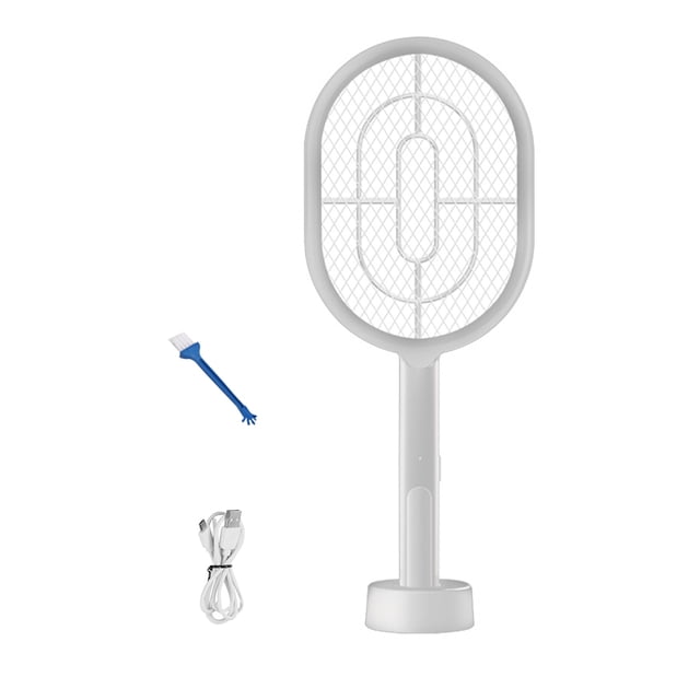 Bearachild Fly LED USB Bug eléctrico Raqueta Dispositivo de control de plagas portátil recargable Repelente de insectos y plagas Blanco Bearachild HA005852-02