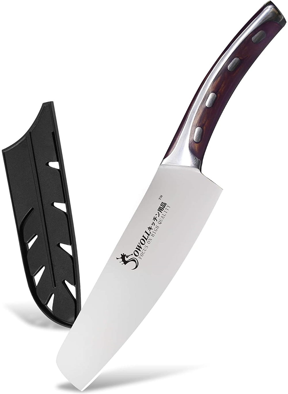 CUOCO Chef Knife Set 3 Pieces Black, Ultra Sharp Knife Set without Block,  with 8” Chef Knife, 7” Santoku Knife, and 5” Utility Knife, Cooking Gifts