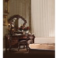 thumbnail image 2 of Spacious Wooden Vanity Desk with Scrolled Poster Legs, Cherry Brown, 2 of 2