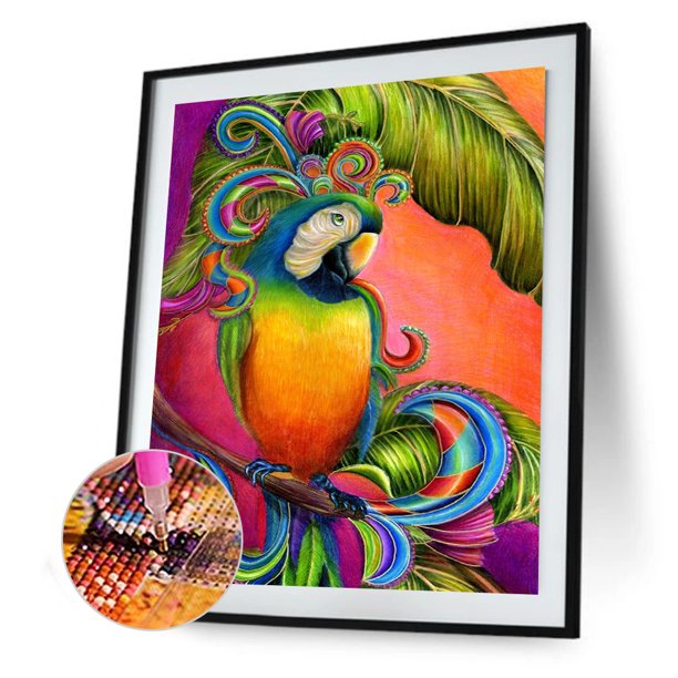 Cuadros Decorativos Kit de pintura de diamantes DIY, loro arcoíris, imagen artística de diamantes de imitación redondos completos Sywqhk Nuevos Originales