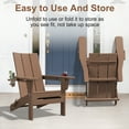 thumbnail image 2 of JUSTLET Outdoor Patio Chair, HDPE Folding Adirondack Chair Set of 4, Brown, 2 of 9