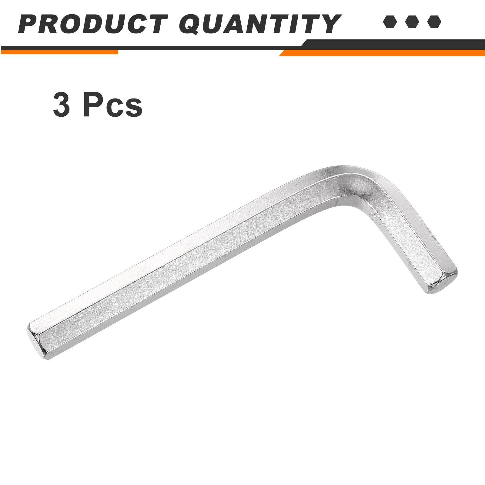 3pcs Hex Key Wrench 14mm L-Shape Hexagon Metric Wrenches Silver