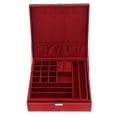 thumbnail image 1 of Vitrina organizadora de joyas de de 2 capas de lujo con bandeja de joyería con rojo Zulema Caja de joyería, 1 of 8