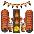 thumbnail image 4 of Cateissary 69 unids/set vajilla de Halloween portátil de un solo elegante de moda para adultos y niños decorativo bandera de paja Kits de decoración para fiestas, 4 of 6