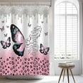 thumbnail image 2 of Butterfly Shower Curtain Pink Watercolour ButterfliesChristian Scripture Shower Curtain Religious God Jesus Lord Praye Shower Curtain Decor Set with 12 Hooks 72x72 inches, 2 of 6