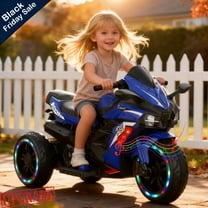 Werseon 12 Volts Kids Motorcycle, Electric Ride On Toy for Ages 3-6, 3-Wheels Lights, Sounds, Bluetooth Speaker, Blue
