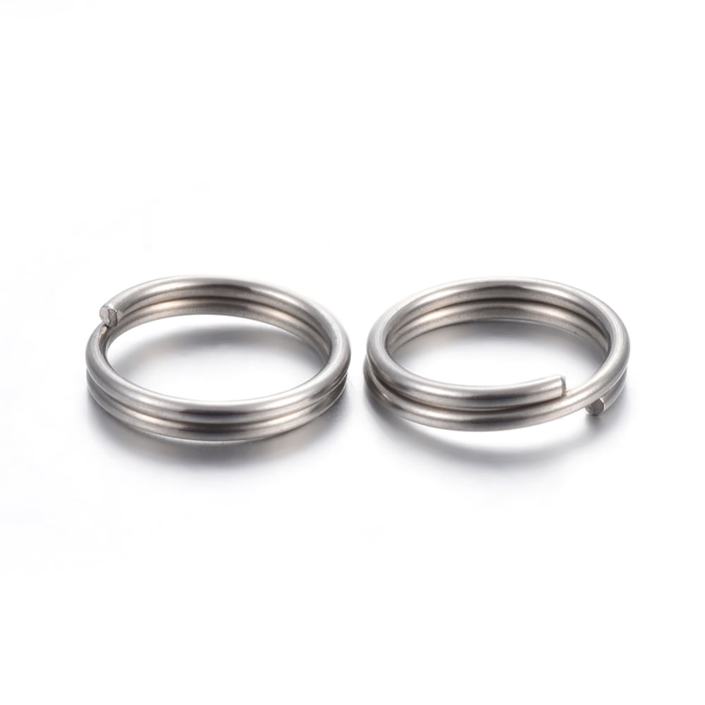 Resistant 304 Stainless Steel Split Rings Double Loops Jump Rings Stainless Steel Color 10x2mm Inner Diameter: 8mm Single Wire: 1mm DIY