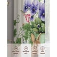 thumbnail image 6 of Spring Easter Sheer Curtains 45 Inch Length 2 Panels Set Window Treatments, Purple Floral Summer Botanical Rustic Rod Pocket Semi Curtains for Living Room/Bedroom/Kitchen Décor, 104"W x 45"L, 6 of 7