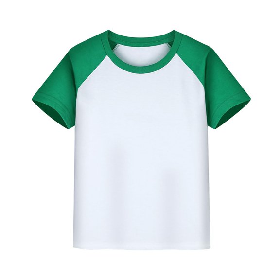 GiLiling Toddler Baby Girls Boys Raglan Baseball T Shirt Cotton Tee Short Long Sleeve Solid Color Shirt (Green, 8-9 Years)