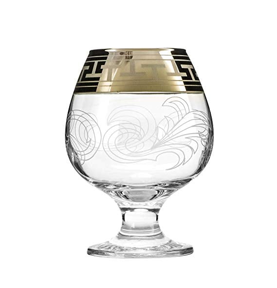 13.5 Oz. Brandy Glasses with Gold Rim Scotch Whiskey Bourbon Snifters