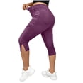 thumbnail image 4 of GUACER Capri Jeans for Women Fashion High Elastic Waisted Button with Fake Pockets Slim Stretchy Denim Capri Pants, 4 of 8