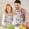thumbnail image 4 of Beige Christmas Winter Scene Pattern Apron-Garden Aprons for Women with Pockets-Cotton Linen Waterproof Kitchen Cooking Gardening Aprons Adjustable for Kitchen,Cooking,BBQ and Salon 33"x27", 4 of 7
