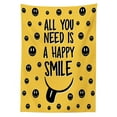 thumbnail image 3 of Ambesonne Emoji Tablecloth Rectangular Table Cover, Modern Saying with Funny Face, 60"x84", Mustard Black, 3 of 4