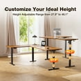 thumbnail image 4 of L Shaped Standing Desk 63 x 47 inch, Height Adjustable Electric Corner Standing Desk, Sit-Stand Computer Desk for Home Office, Vintage and Brown, 4 of 7