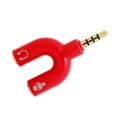 thumbnail image 4 of Matsuzay Divisor de Audio de 3,5mm tipo 2 en 1 conveniente conector estéreo convertidor de sonido teléfono micrófono auriculares Tablet Accesorios Cables de audio/vídeo rojo, 4 of 6