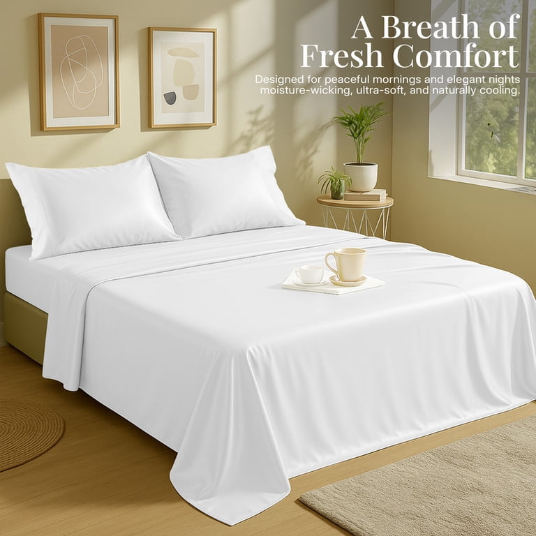 Lux Decor 100% Organic Bamboo Viscose Sheet Set, Queen photo 7