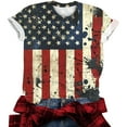thumbnail image 4 of GERsome 4th of July T Shirts for Women Short Sleeve Patriotic Pullover Tops Casual American Flag Shirts Crewneck Loose-Fit Blouses S-2XL, 4 of 5