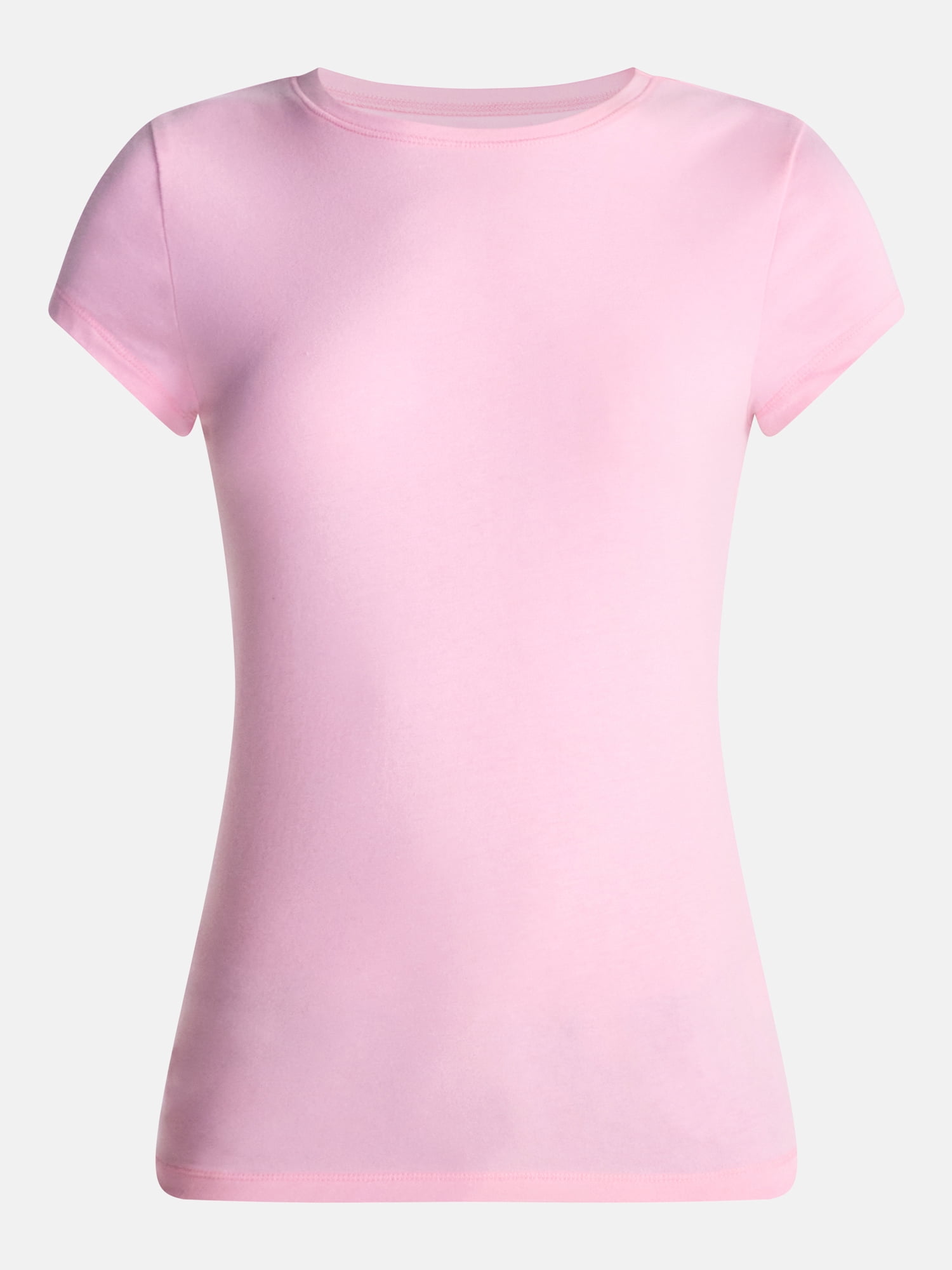 No Boundaries Crew Neck Tee with Short Sleeves, 1 or 3-Pack, Women’s