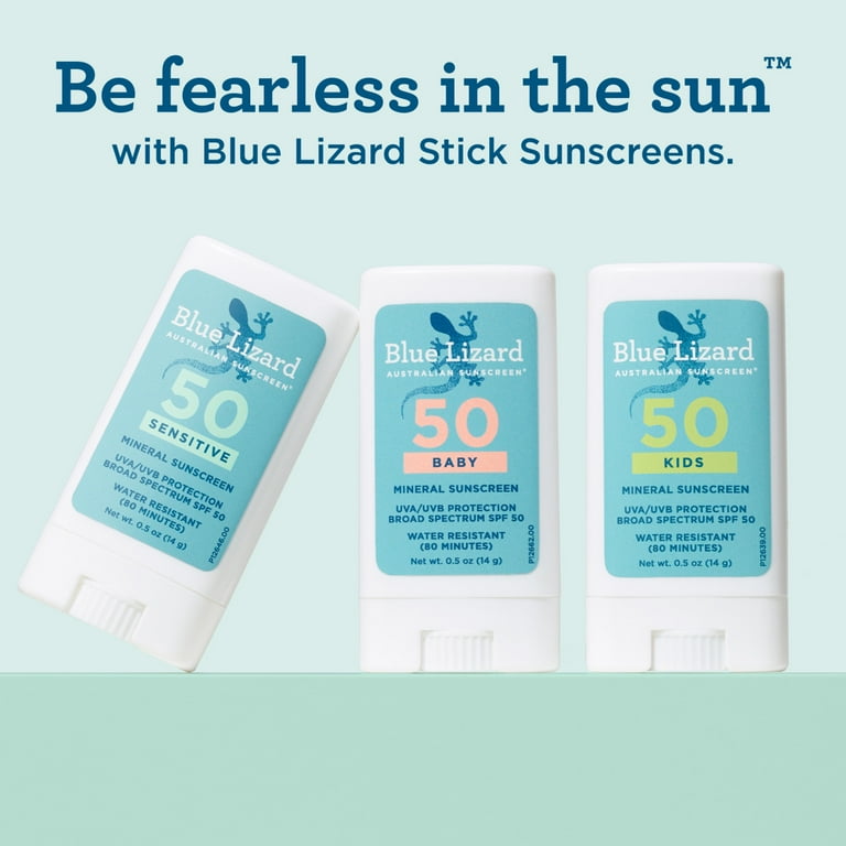 Blue Lizard Sensitive SPF 50 Mineral Sunscreen Stick, Broad