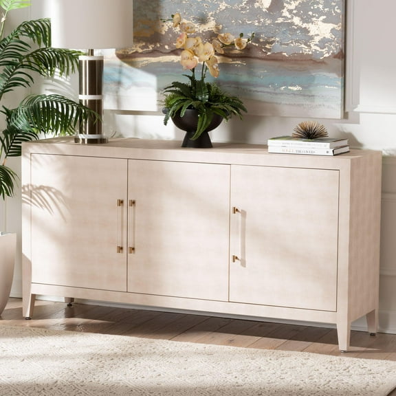 Baxton Studio Nira Modern Sideboard, 3-Door, Beige