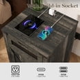 thumbnail image 3 of Vabches Farmhouse End Table for Living Room with Charging Station, Nightstand for Bedroom with Drawer and Adjustable Shelves, 3 of 8