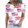 thumbnail image 7 of asdoklhq Fourth Of July Shirts for Women Oversized Tshirts Women's Casual and Fashionable Printed T-shirt with Round Neck and Short Sleeved Red XL, 7 of 7