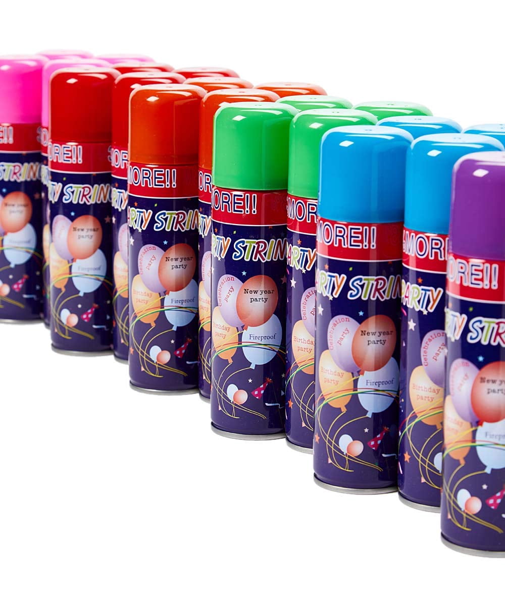 Dash Pack of 24 Party Streamer Spray Silly String Kid's Party Favors Supplies